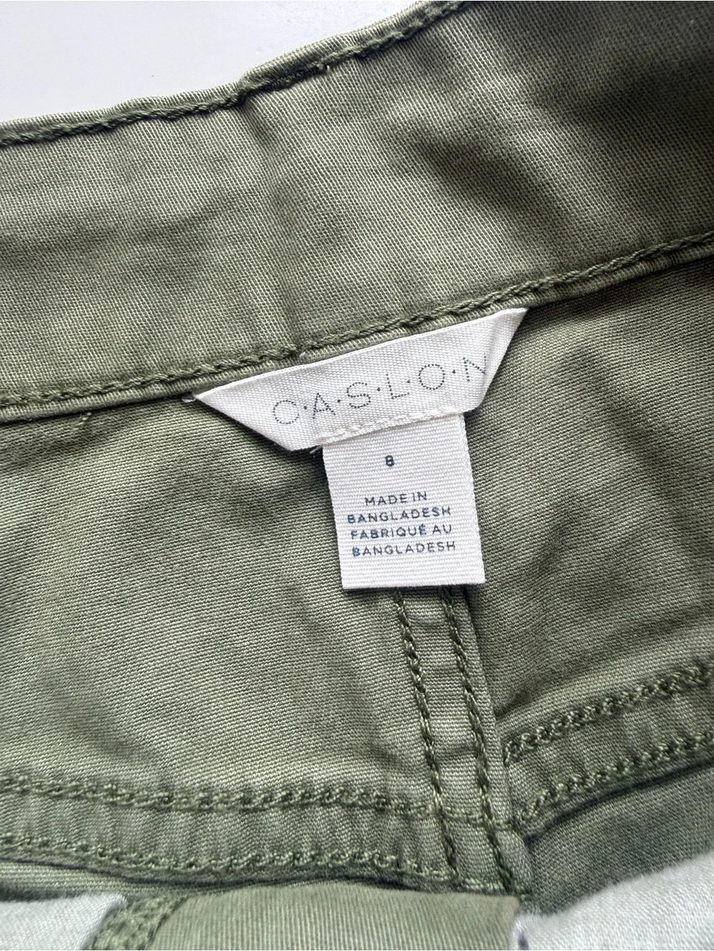 Caslon Ultra High Rise Green Twill Pants size 8 - Picture 7 of 8